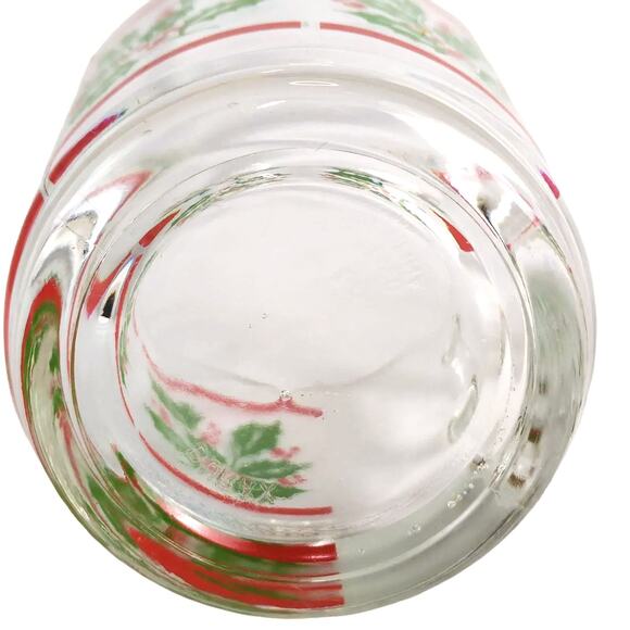Set of 4 Vintage Durax Christmas Holly Tempered Glass Mugs Argentina Holiday - Picture 8 of 9